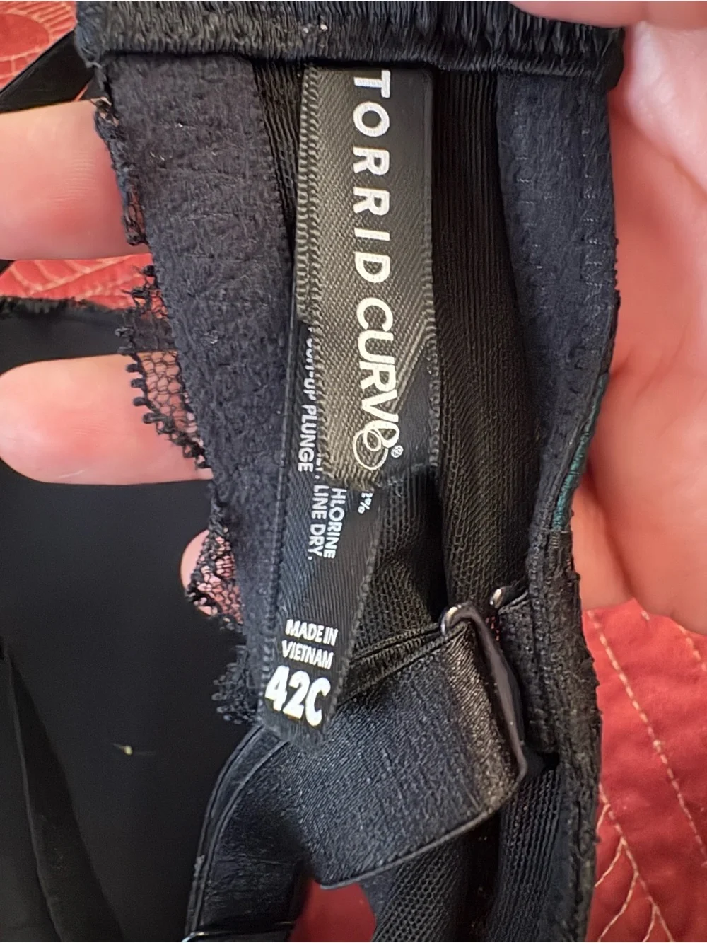 torrid Teal and Black Lace Push-Up Bra. Size 42C. - Picture 6 of 6